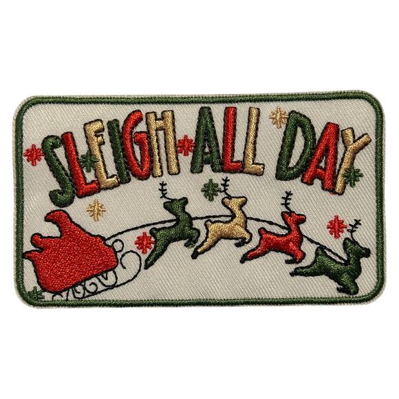 Sleigh All Day Iron On Patch - Picture 2 of 3